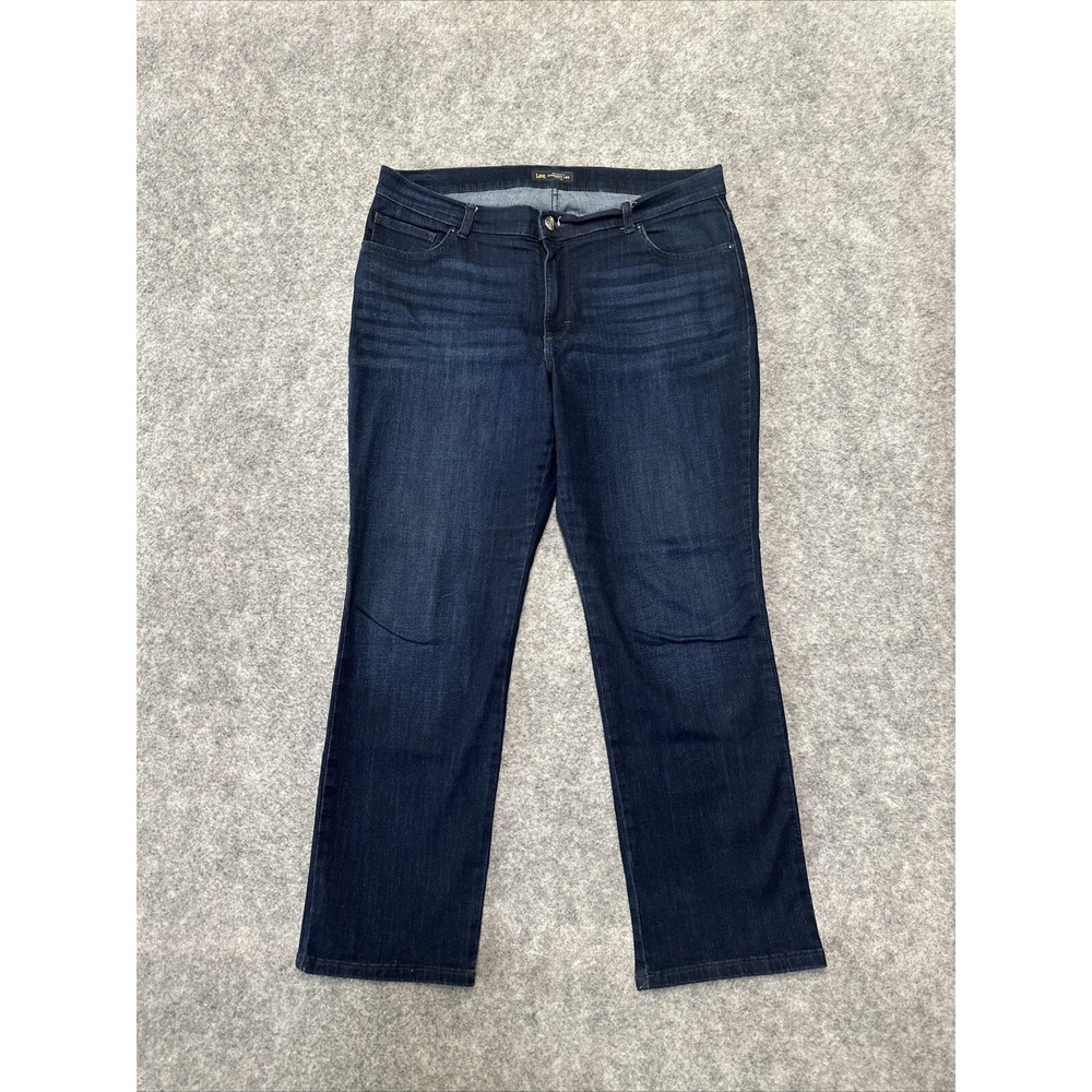 LEE Relaxed Fit‎ Women's Straight Jeans Size 9 Blue Dark Wash Denim